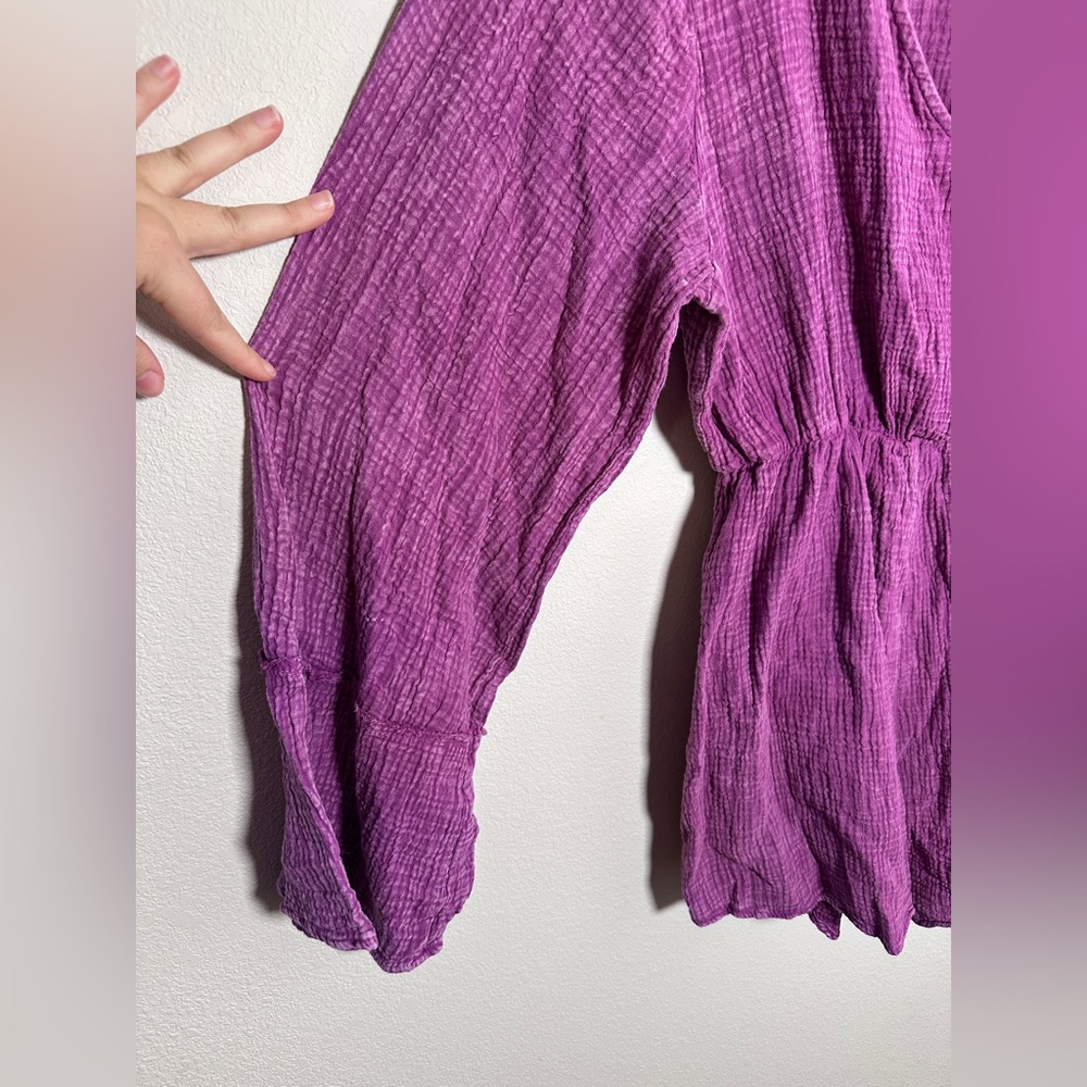 Fiesta Friday Purple Romper long sleeves distressed KRISTA X PINK LILY sz large - Picture 4 of 6